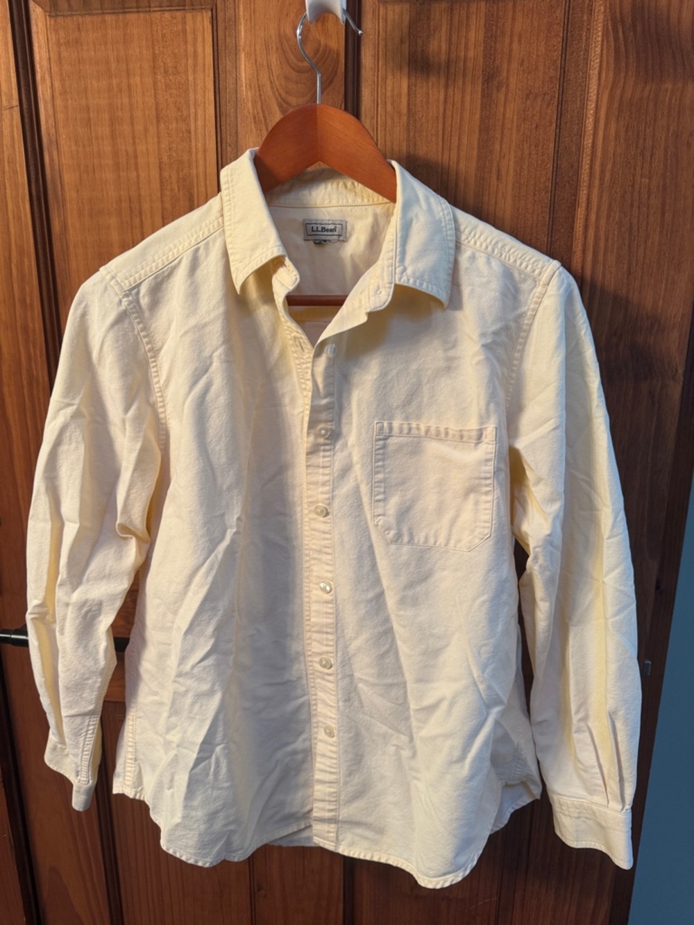 L.L. Bean Light Yellow Long-Sleeve Button Shirt